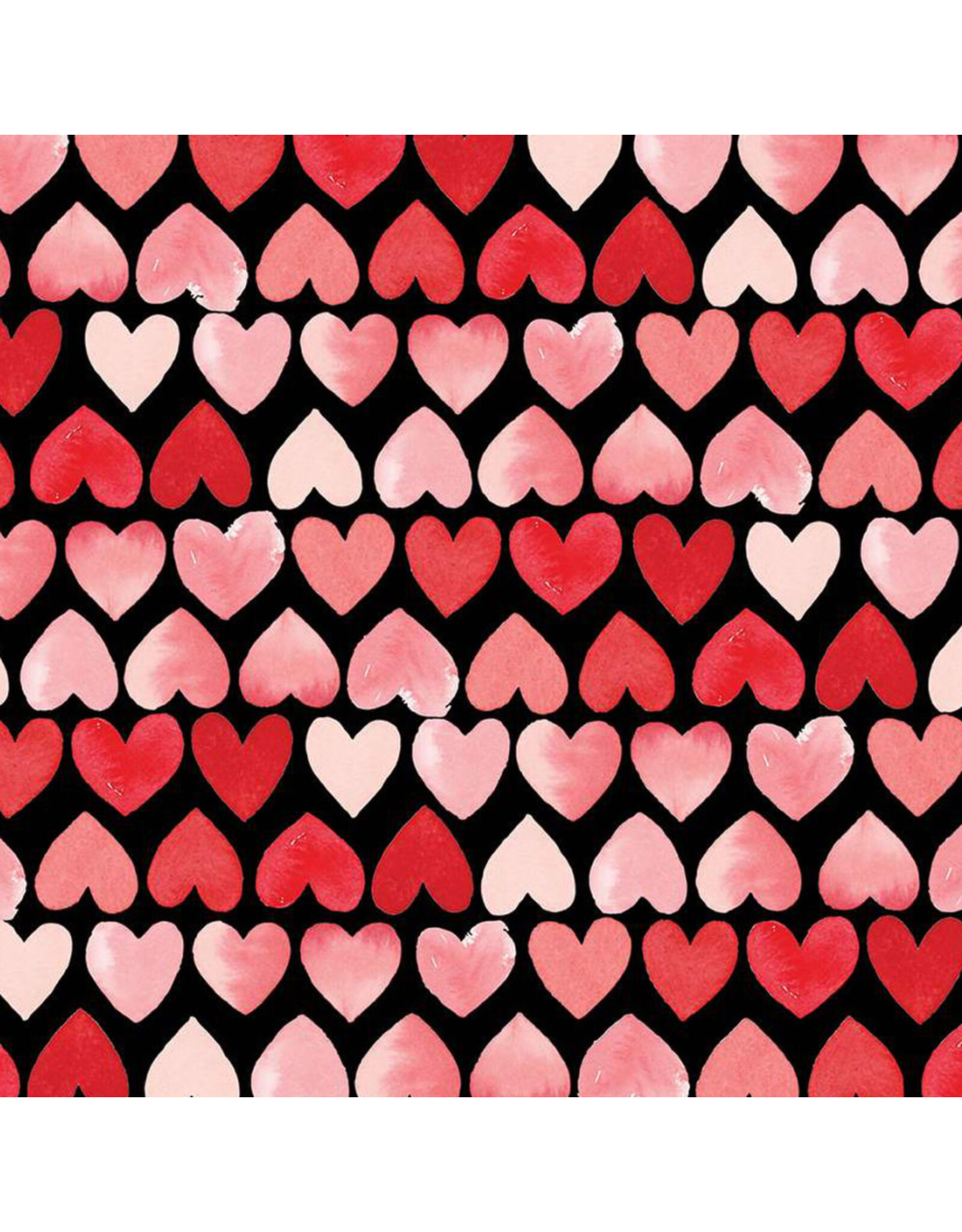 Riley Blake Fabrics My Valentine, Hearts in Black, Fabric Half-Yards