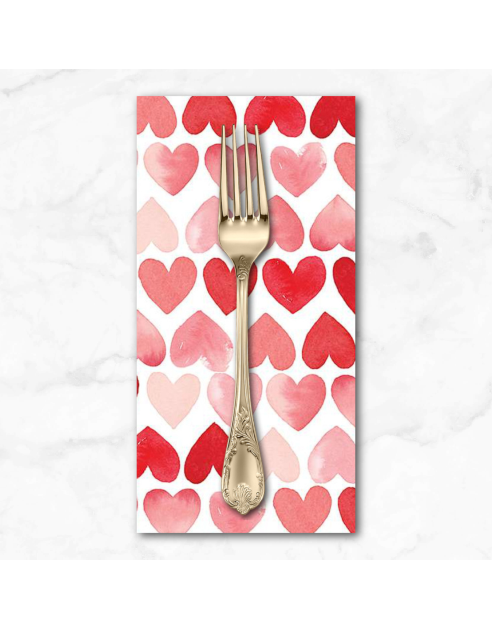PD's Riley Blake Collection My Valentine, Hearts in White, Dinner Napkin