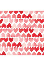 Riley Blake Fabrics My Valentine, Hearts in White, Fabric Half-Yards