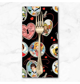 PD's J Wecker Frisch Collection All My Heart, Key To My Heart in Black, Dinner Napkin