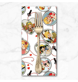 PD's J Wecker Frisch Collection All My Heart, Key To My Heart in White, Dinner Napkin