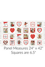 J. Wecker Frisch All My Heart, Valentine Greetings Patch, 24" Fabric Panel
