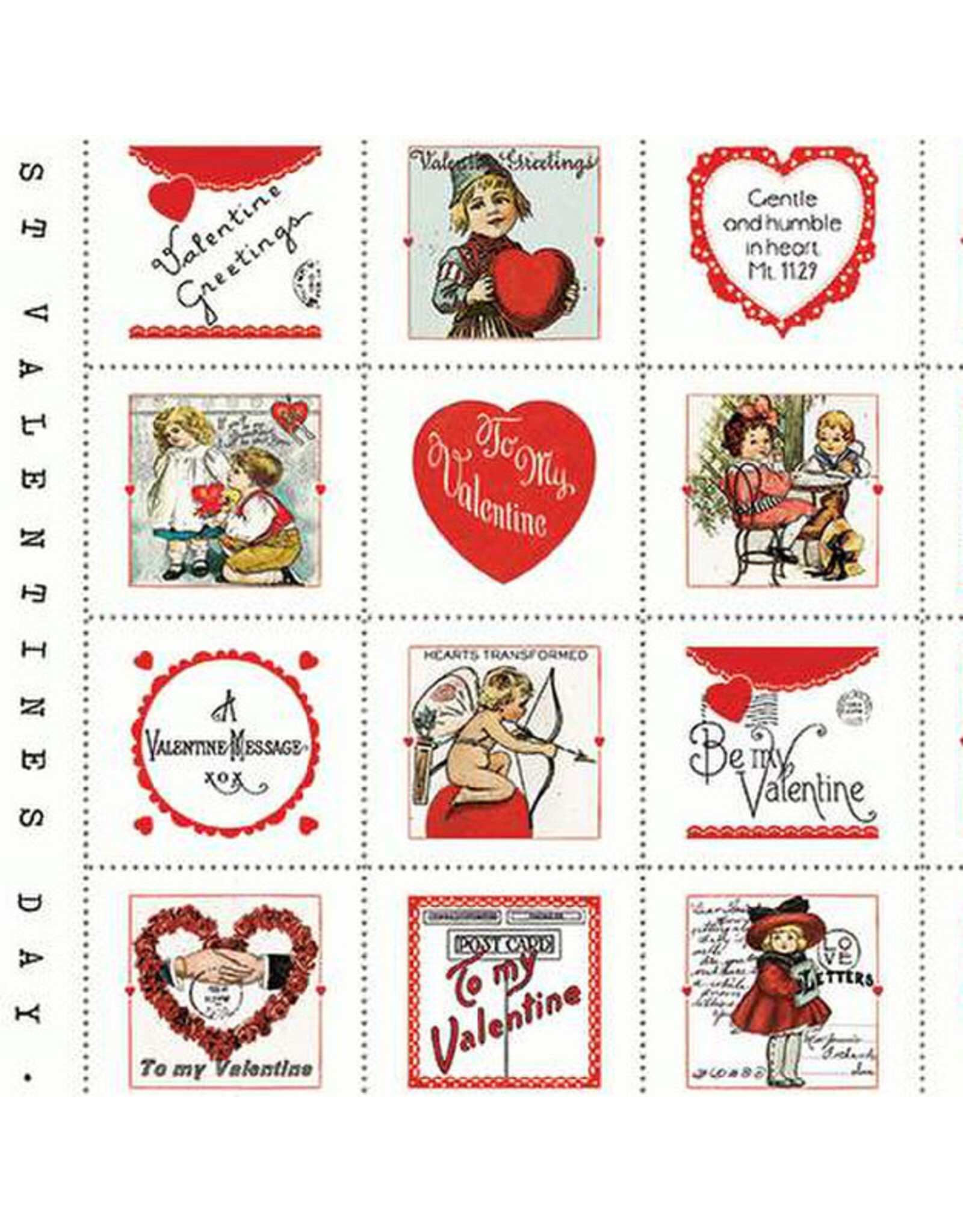 J. Wecker Frisch All My Heart, Valentine Greetings Patch, 24" Fabric Panel