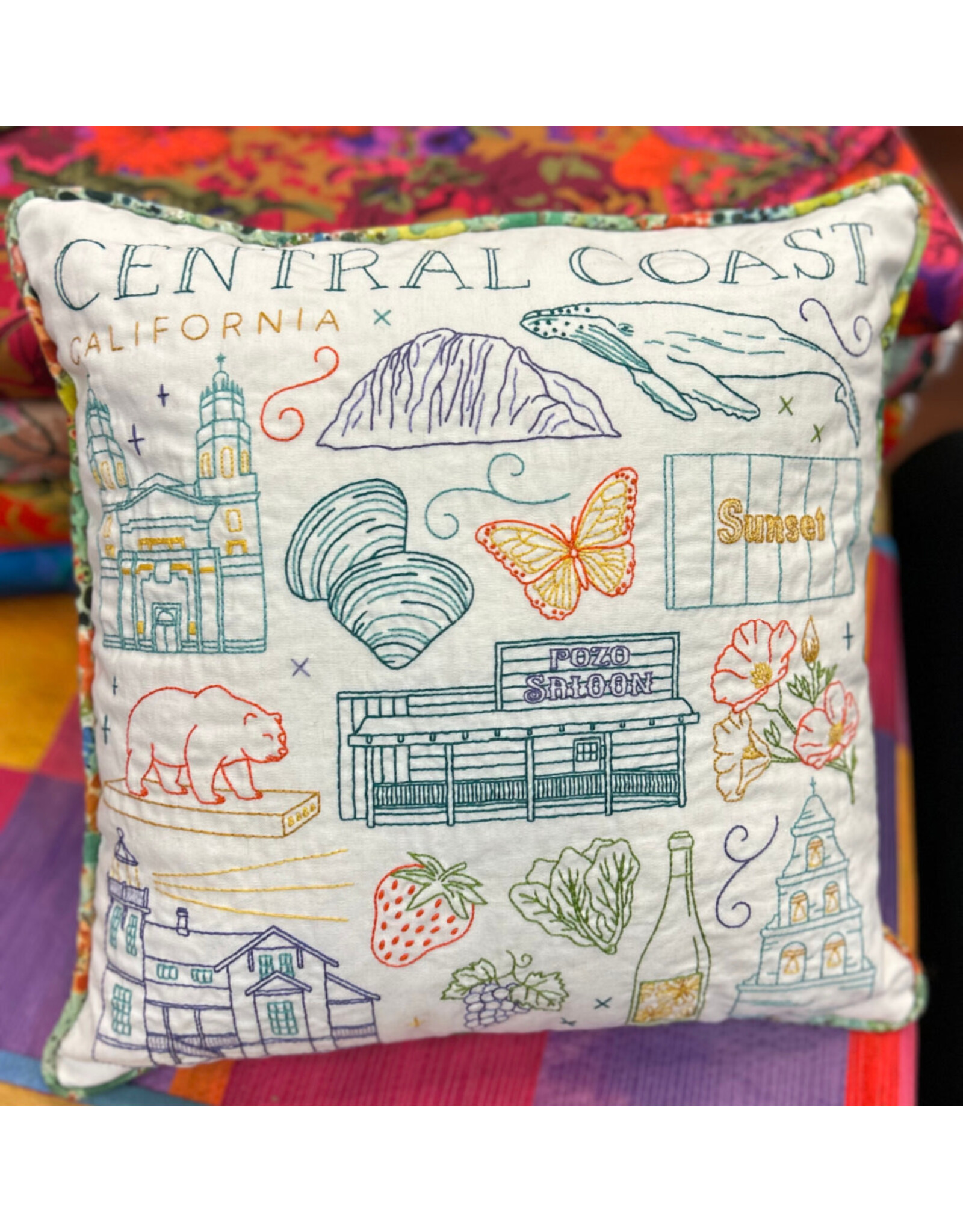 Cedar O'Reilly CA Central Coast Embroidery Sampler (sampler cloth and backing cloth only)