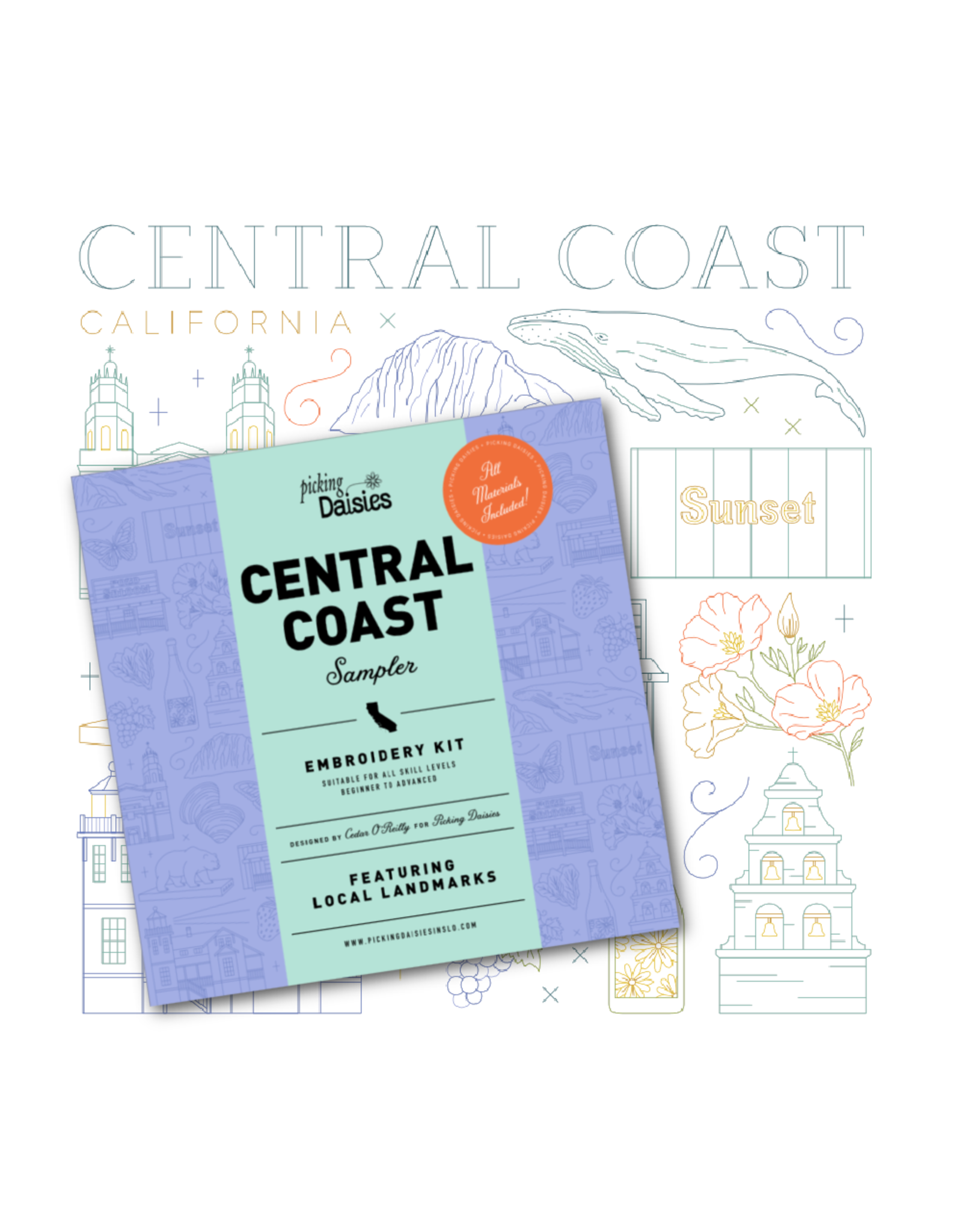 Cedar O'Reilly California Central Coast Embroidery Sampler Kit