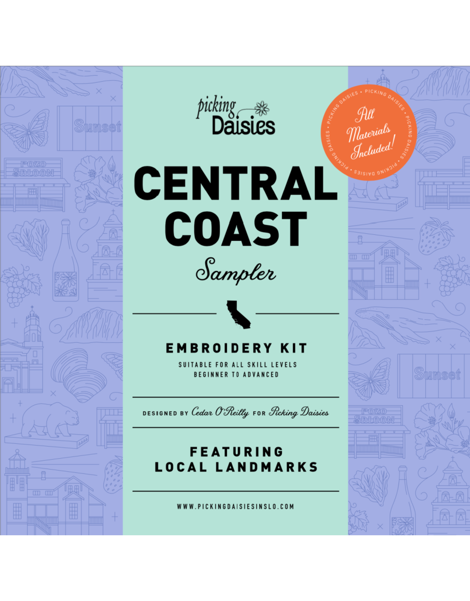 Cedar O'Reilly CA Central Coast Embroidery Sampler Kit