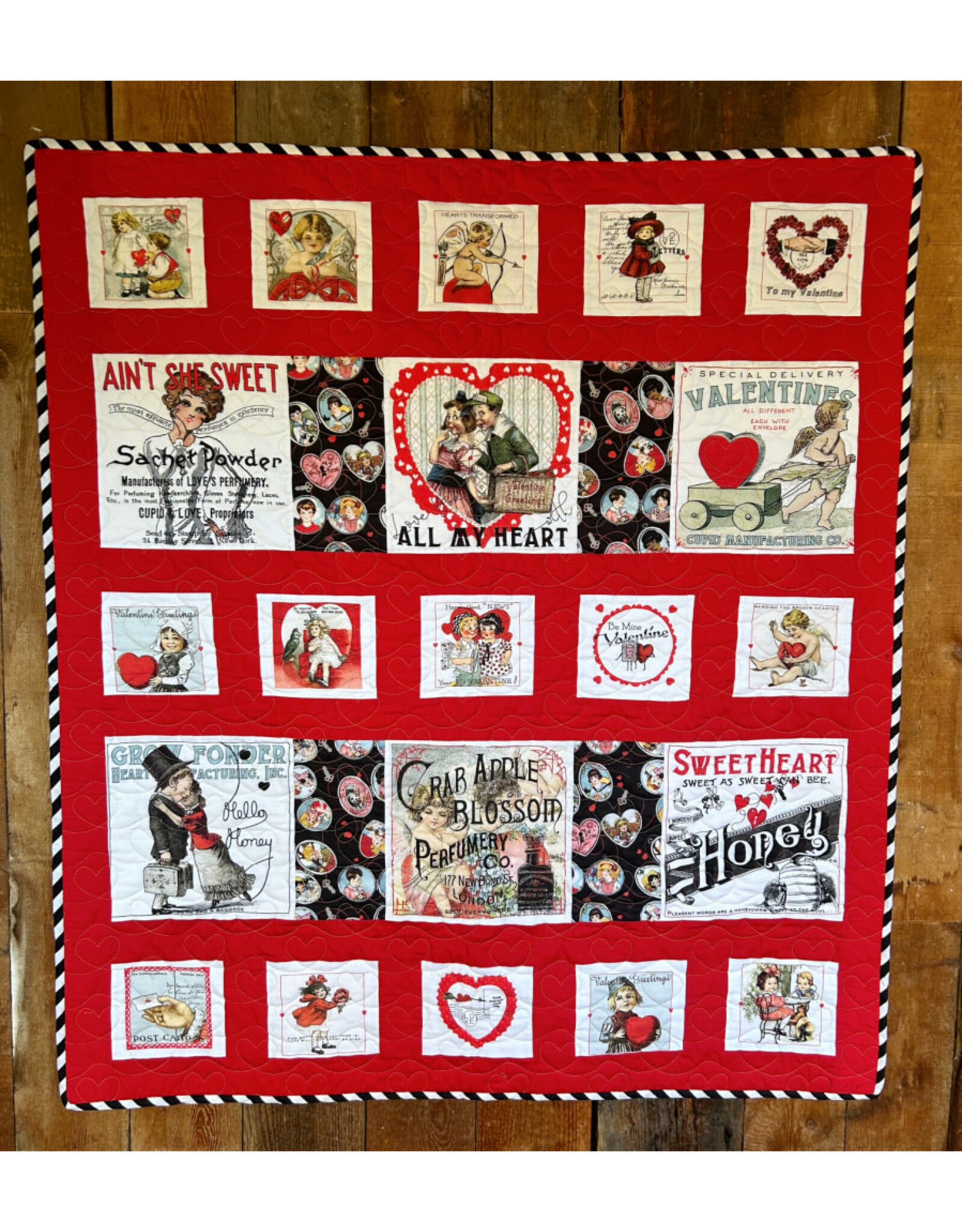 PD All My Heart Valentine Quilt Kit - Fabric to make a 42” x 48” quilt top