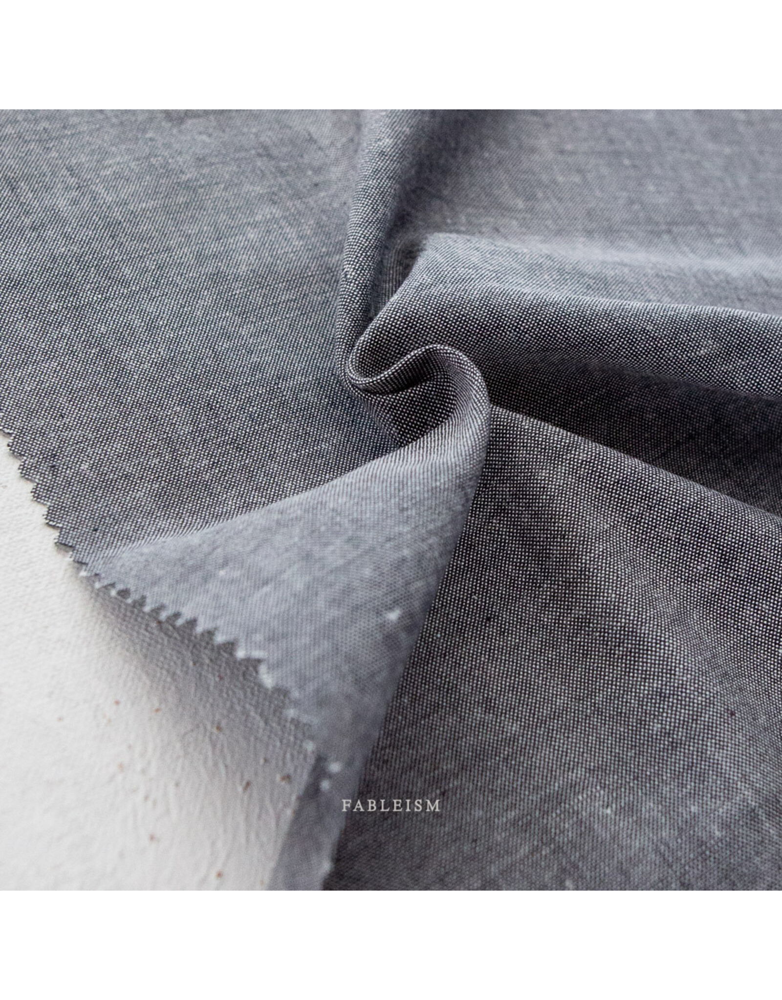 Fableism Everyday Chambray, Obsidian, Fabric Half-Yards