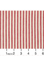 Robert Kaufman Classic Ticking Stripe Canvas in Cherry Red, Fabric Half-Yards