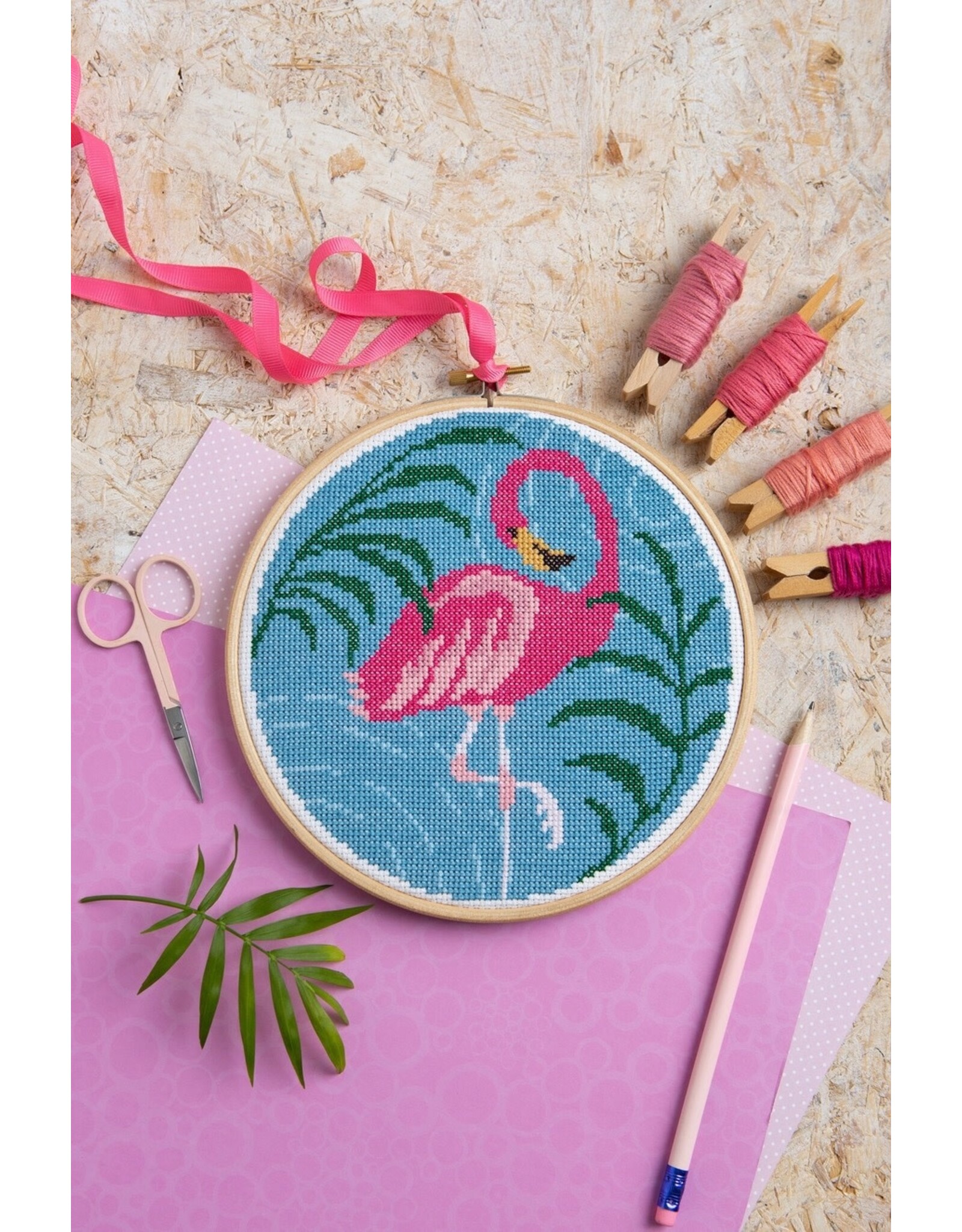 Hawthorne Handmade ON SALE - Flamingo Cross Stitch Kit - 40% OFF