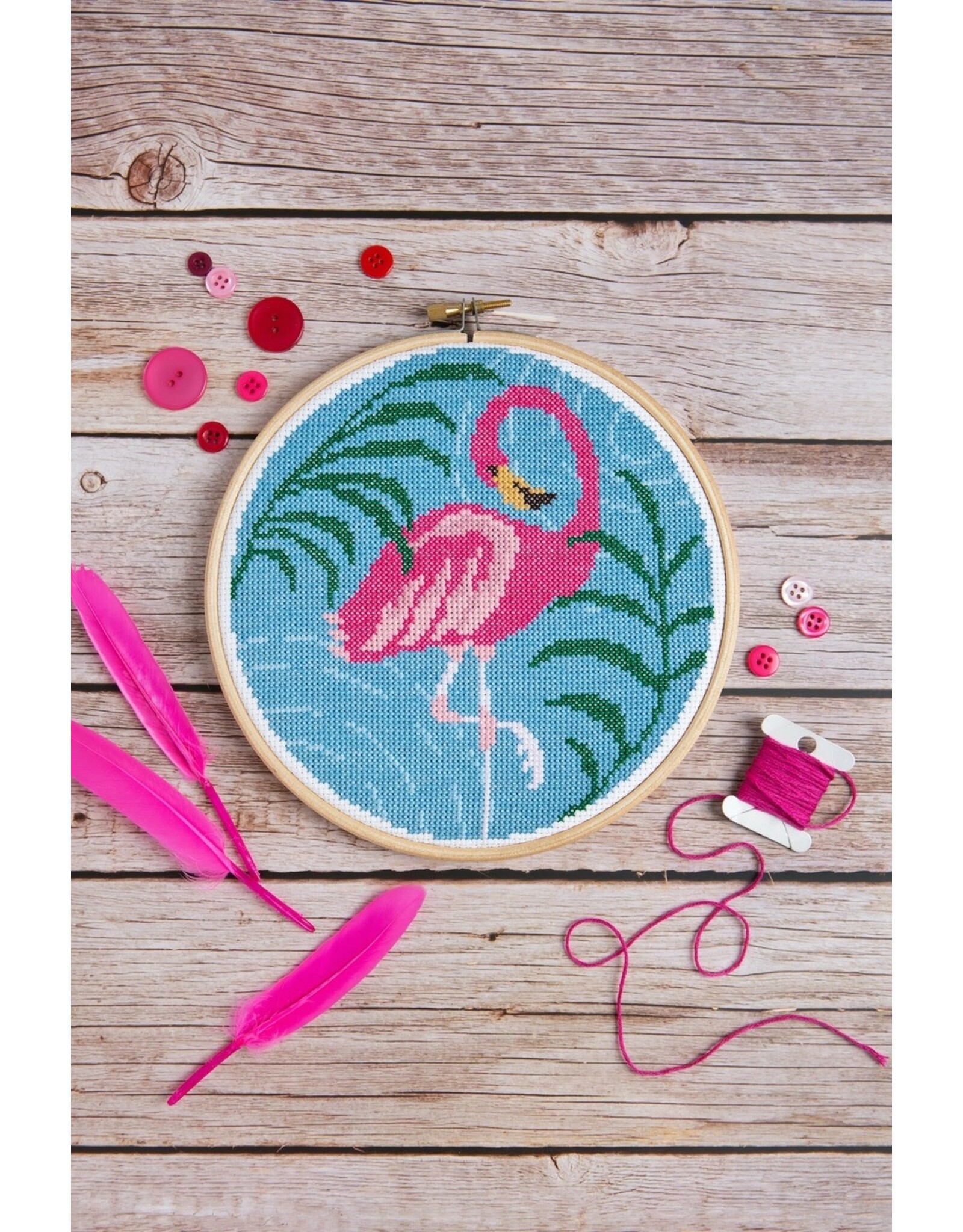 Hawthorne Handmade ON SALE - Flamingo Cross Stitch Kit - 40% OFF