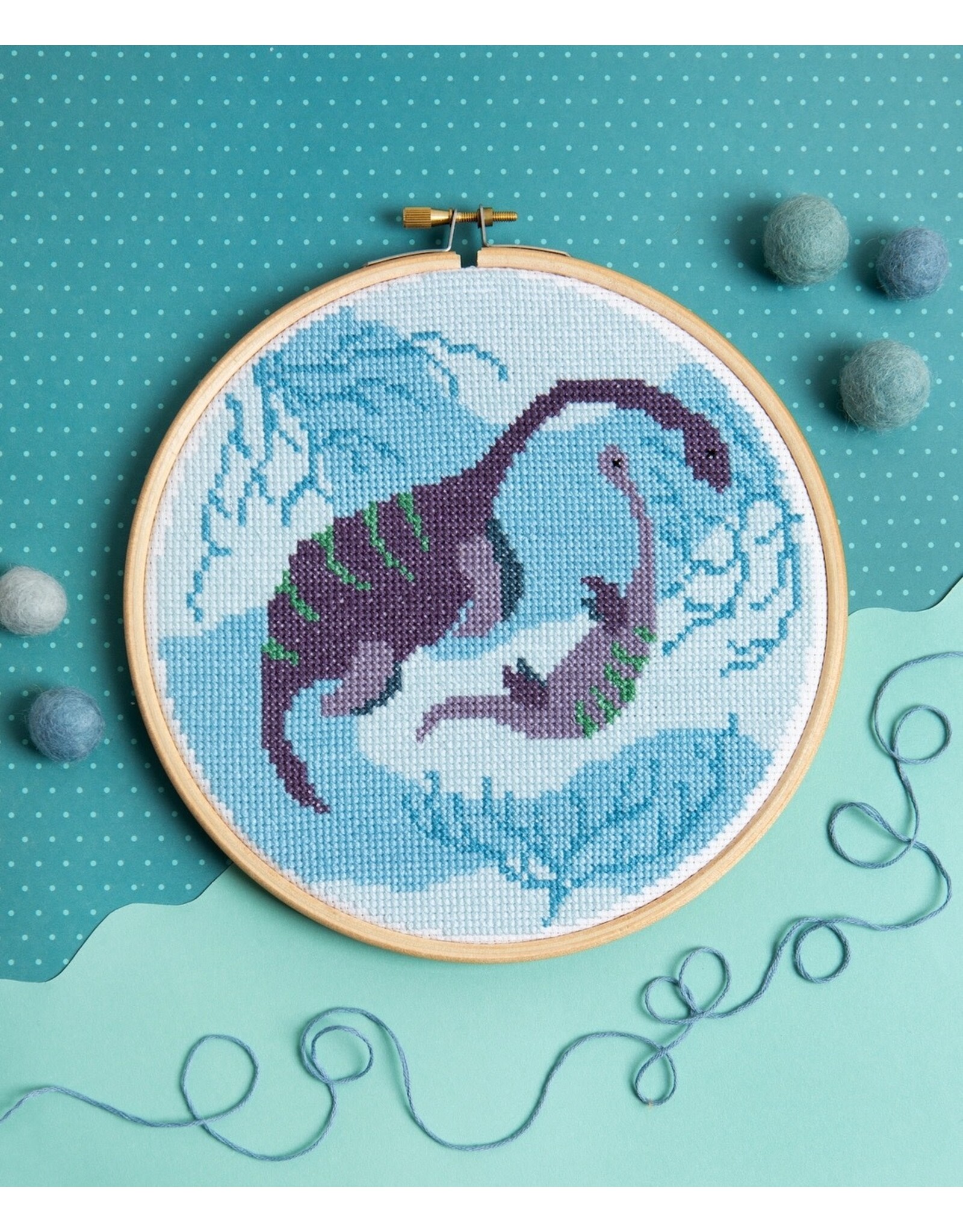 Hawthorne Handmade ON SALE - Plesiosaurus Cross Stitch Kit - 40% OFF