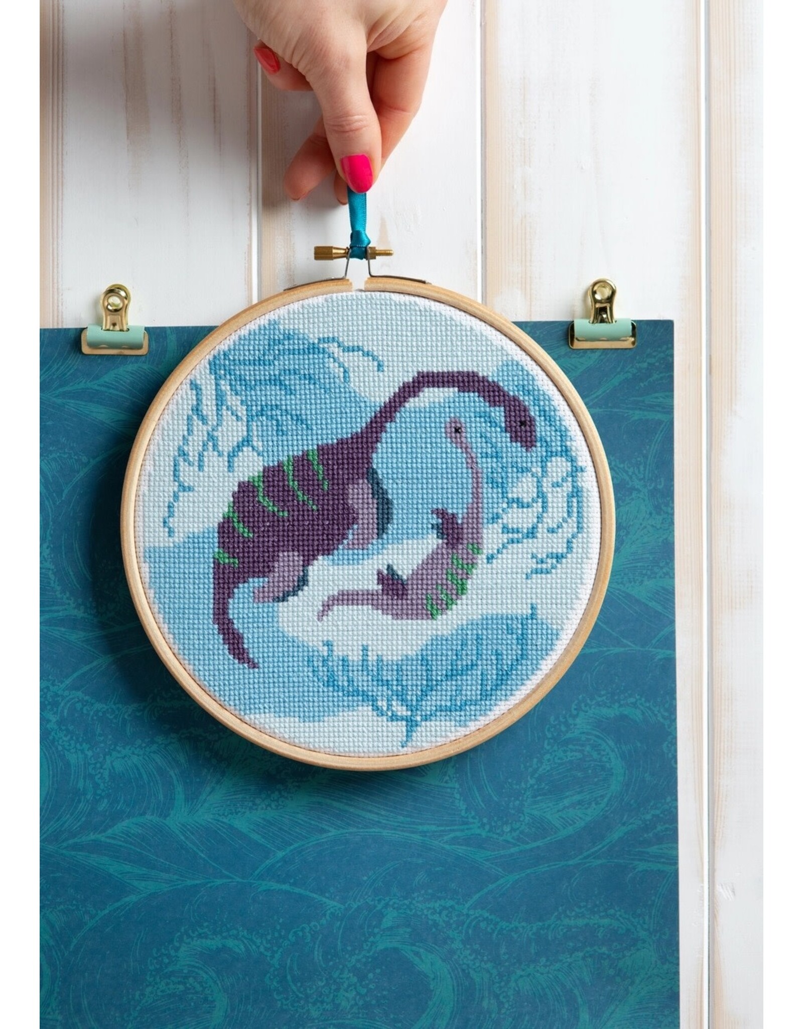 Hawthorne Handmade ON SALE - Plesiosaurus Cross Stitch Kit - 40% OFF