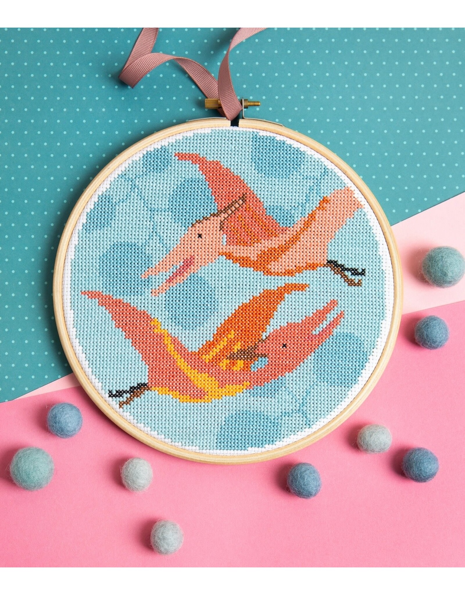 Hawthorne Handmade ON SALE - Pterodactyl Cross Stitch Kit - 40% OFF