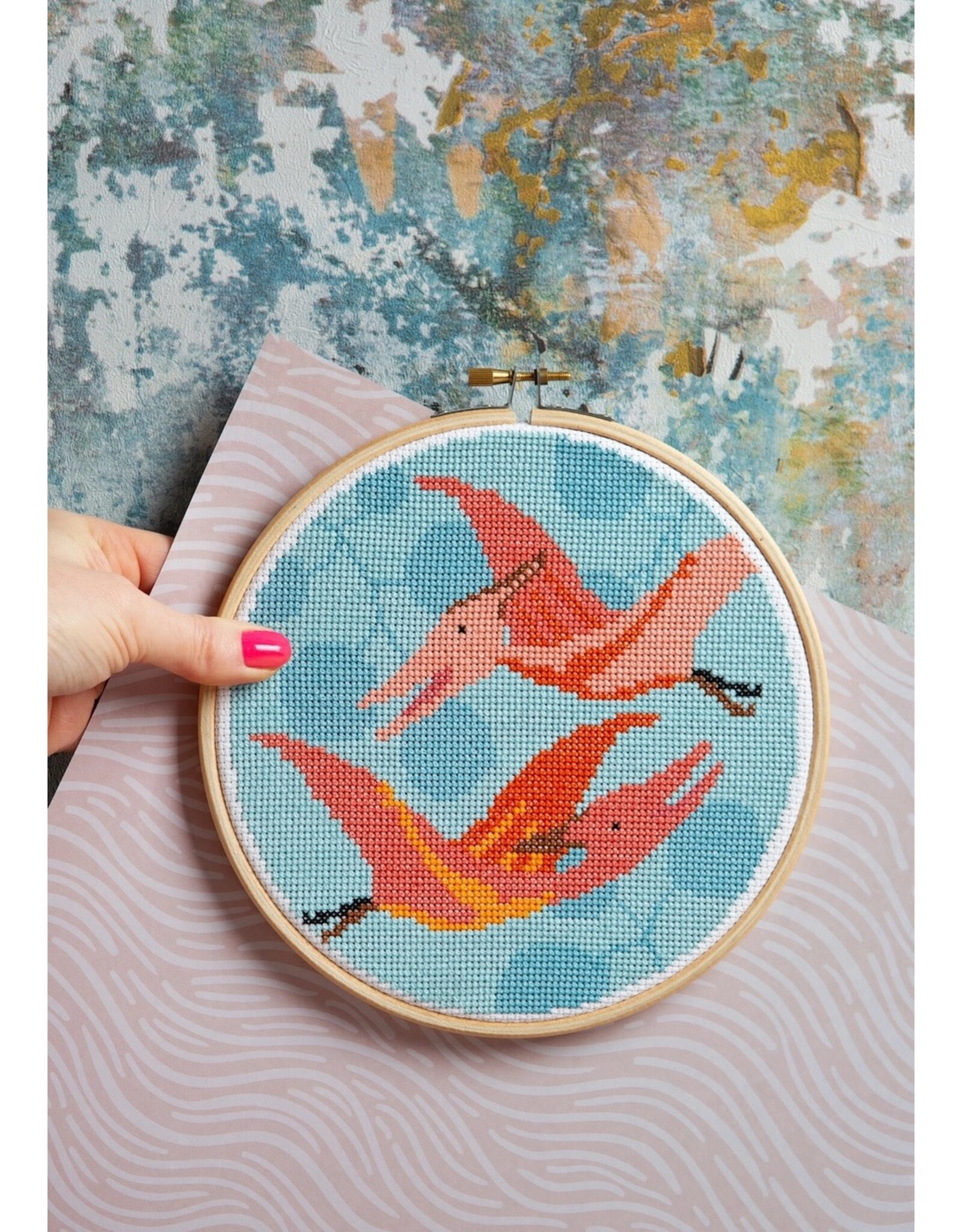 Hawthorne Handmade ON SALE - Pterodactyl Cross Stitch Kit - 40% OFF