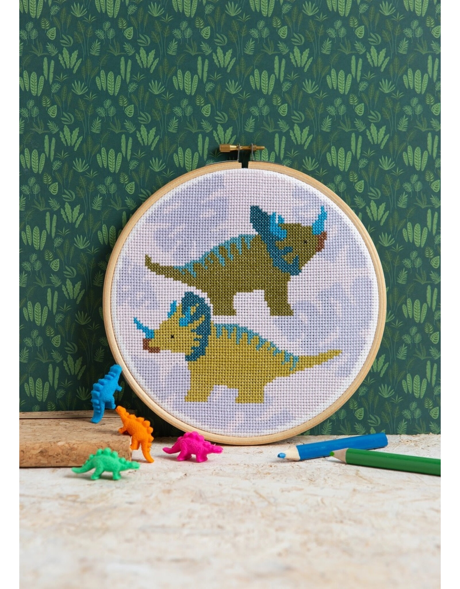 Hawthorne Handmade ON SALE - Triceratops Cross Stitch Kit - 40% OFF