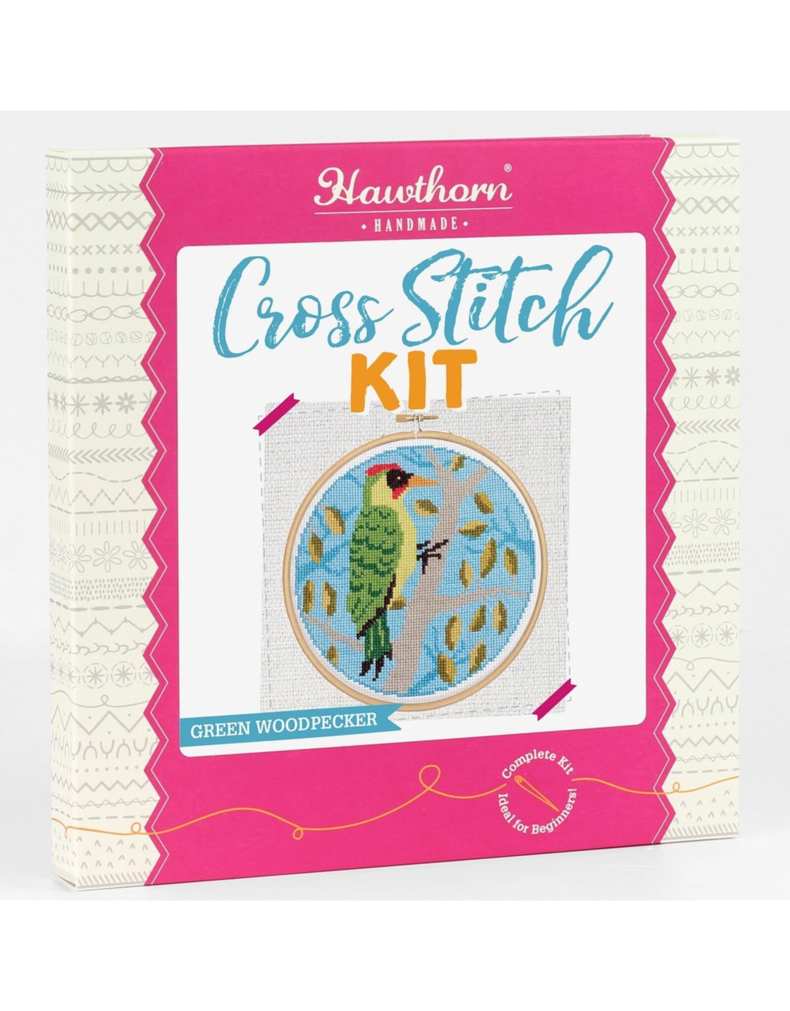 Hawthorne Handmade ON SALE - Green Woodpecker Cross Stitch Kit - 40% OFF