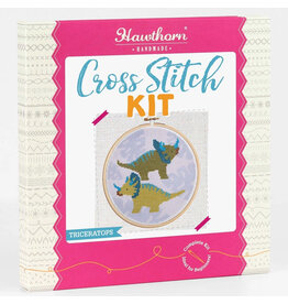 Hawthorne Handmade Triceratops Cross Stitch Kit