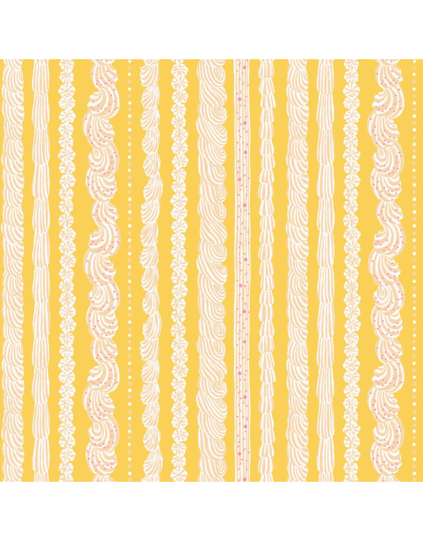 Cloud9 Fabrics Buttercream, Buttercream Stripe, Fabric Half-Yards