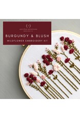 And Other Adventures Embroidery Co. Burgundy & Blush Wildflowers, Beginner Embroidery Kit