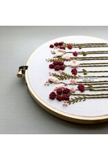 And Other Adventures Embroidery Co. Burgundy & Blush Wildflowers, Beginner Embroidery Kit