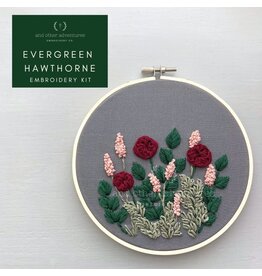And Other Adventures Embroidery Co. Evergreen Hawthorne, Intermediate Embroidery Kit