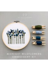 And Other Adventures Embroidery Co. Midnight Wildflowers, Beginner Embroidery Kit