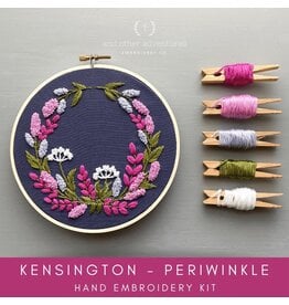 And Other Adventures Embroidery Co. Kensington in Periwinkle, Beginner Embroidery Kit