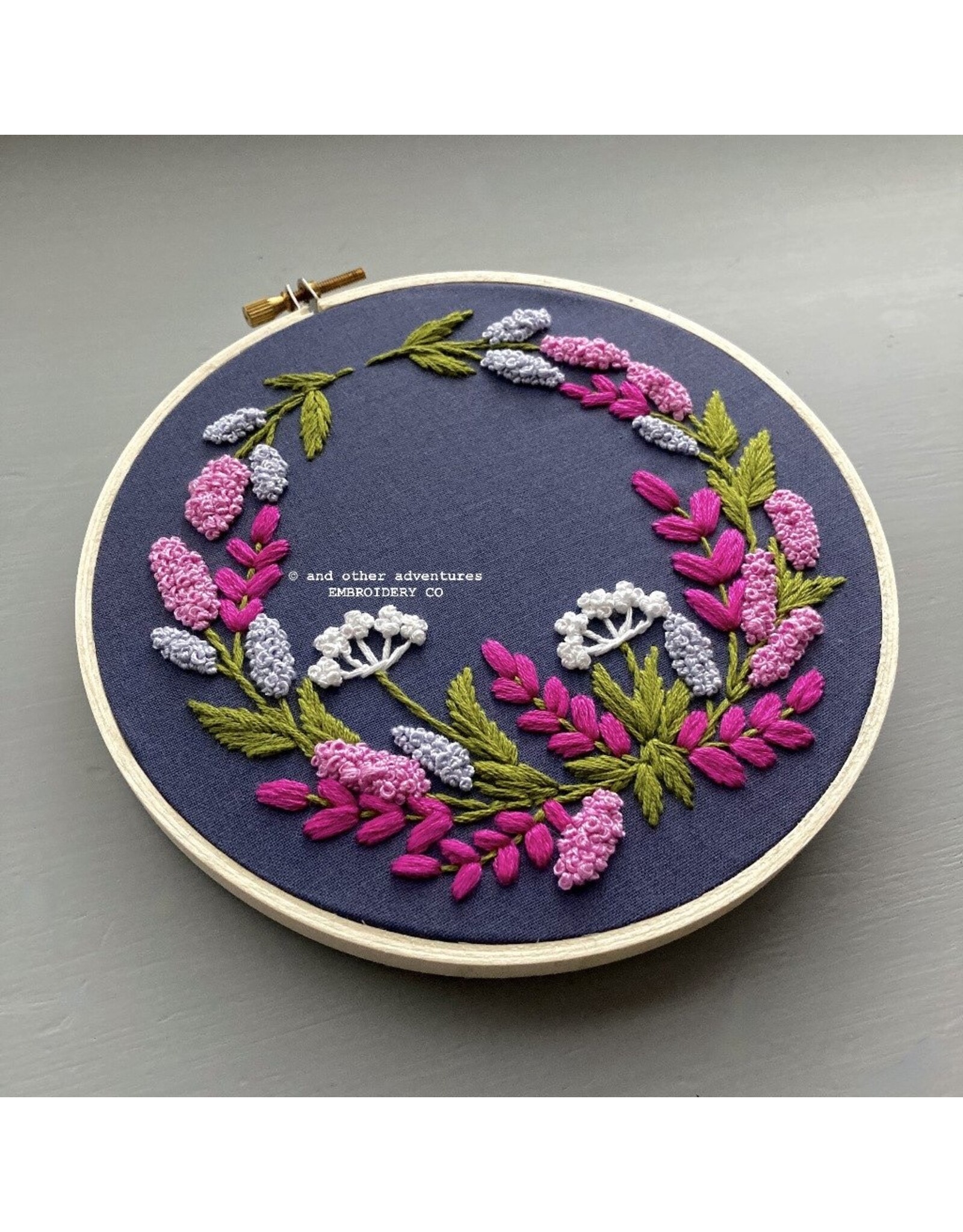 And Other Adventures Embroidery Co. Kensington in Periwinkle, Beginner Embroidery Kit