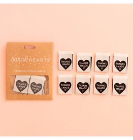 Sarah Hearts Thanks I Made It - Woven Label Tags, Set of 8