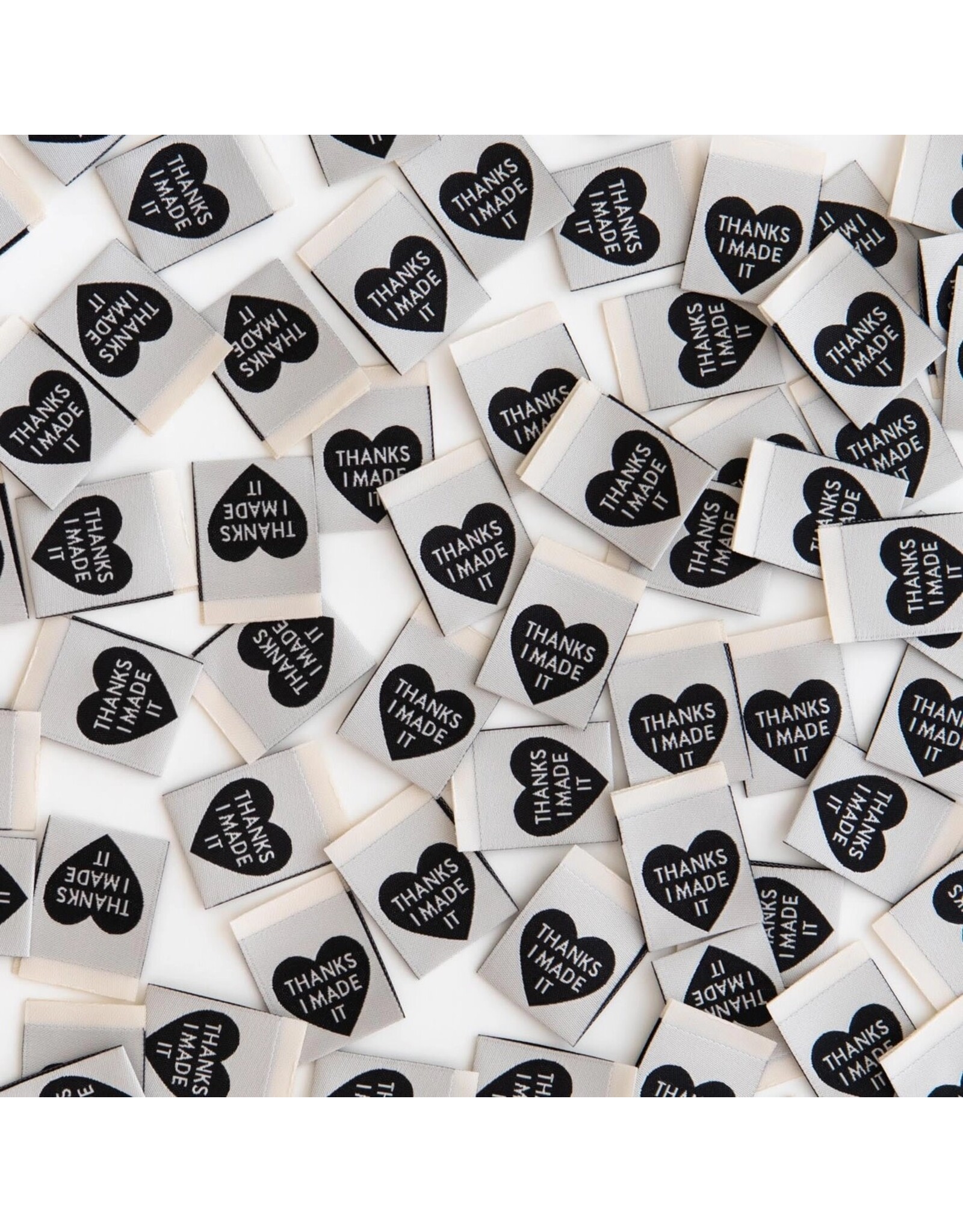 Sarah Hearts Thanks I Made It - Woven Label Tags, Set of 8