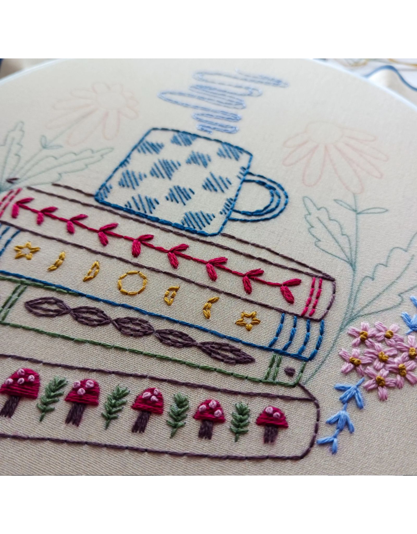 cozyblue ON ORDER-Book Nook Embroidery Kit from cozyblue