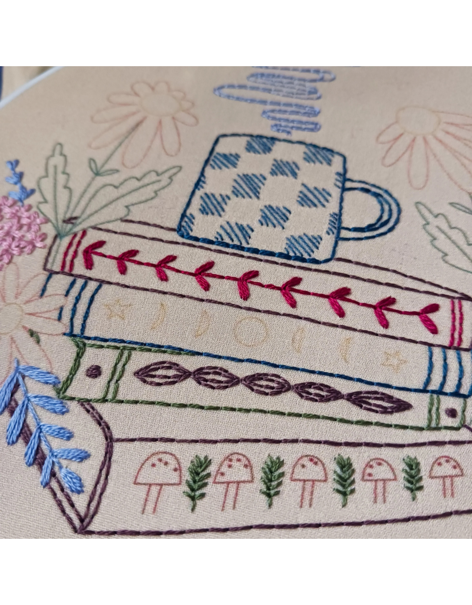 cozyblue ON ORDER-Book Nook Embroidery Kit from cozyblue