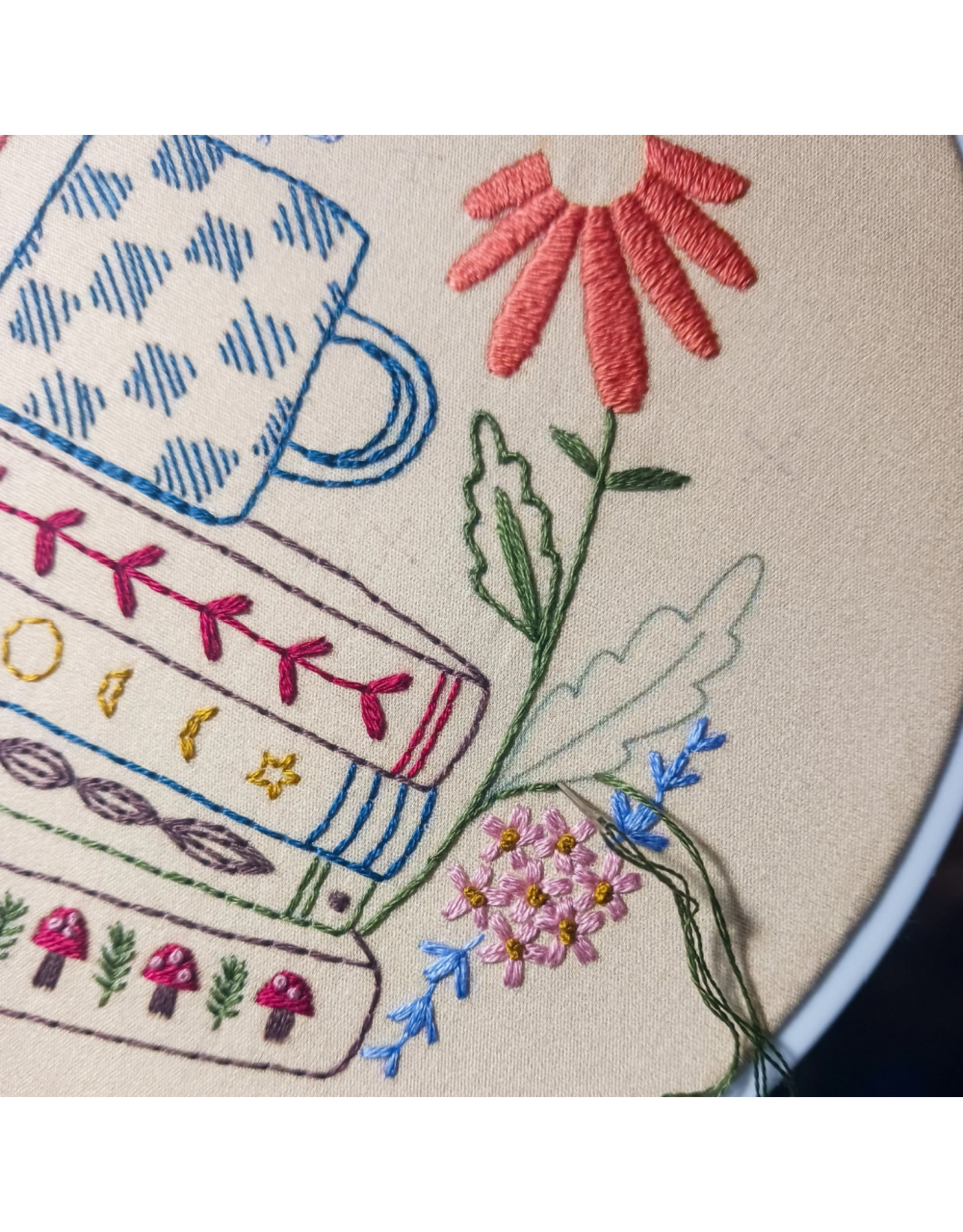 cozyblue ON ORDER-Book Nook Embroidery Kit from cozyblue