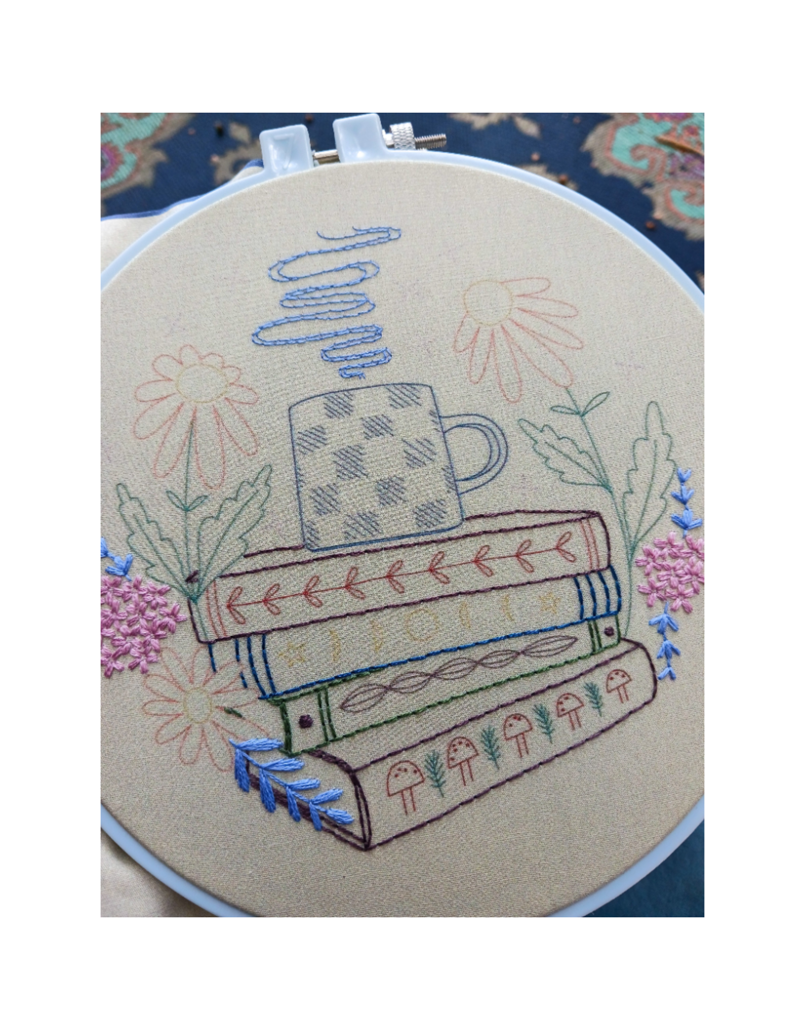 cozyblue ON ORDER-Book Nook Embroidery Kit from cozyblue