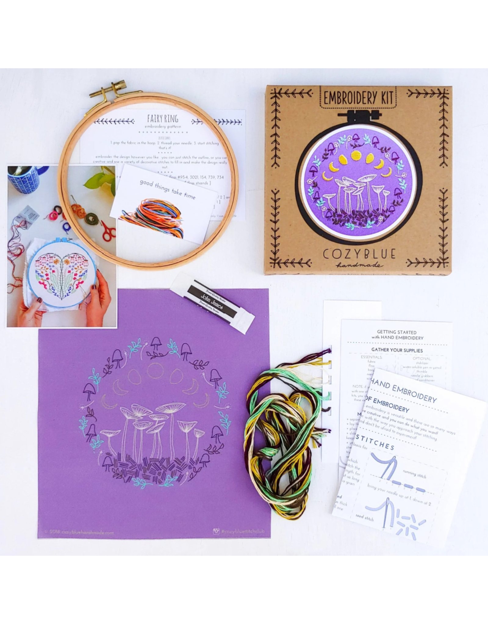 cozyblue ON ORDER-Book Nook Embroidery Kit from cozyblue