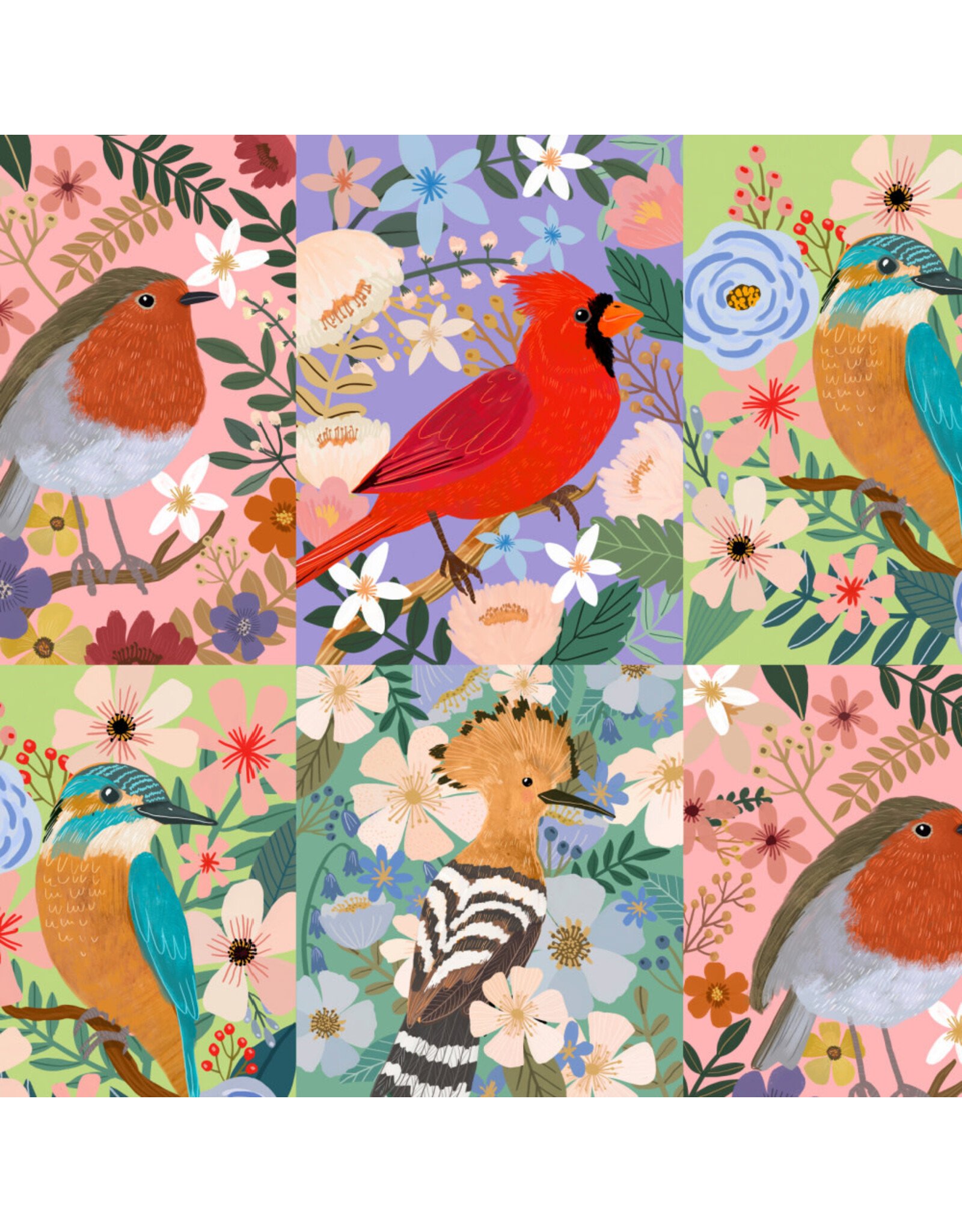 Mia Charro Bird Garden, Beautiful Birds in Multi, Fabric Half-Yards