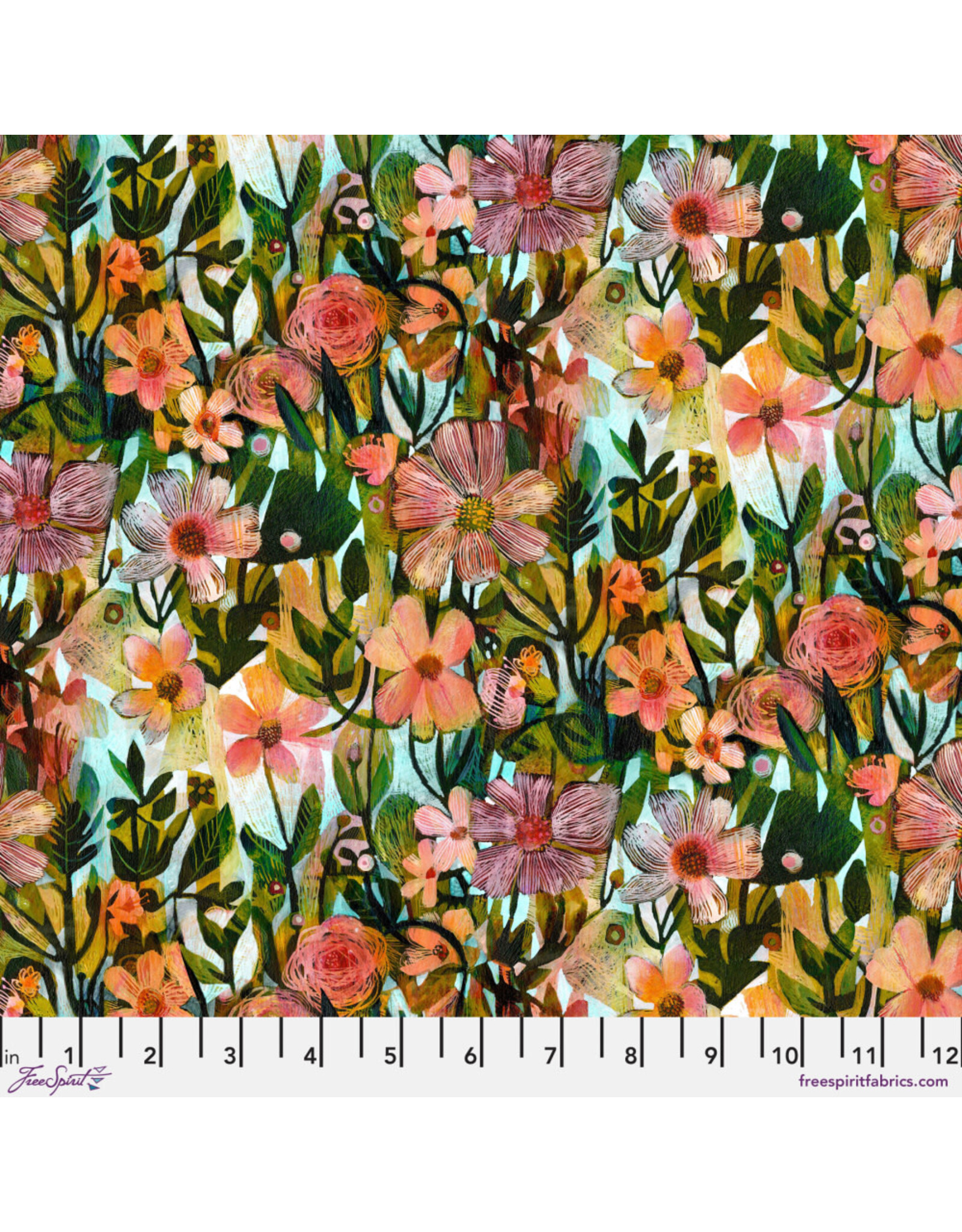 PD'S Free Spirit Collection In the Pink, Anemones in Multi, Dinner Napkin