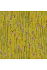 Martha Negley Garden, Asparagus Stripe in Gold, Fabric Half-Yards