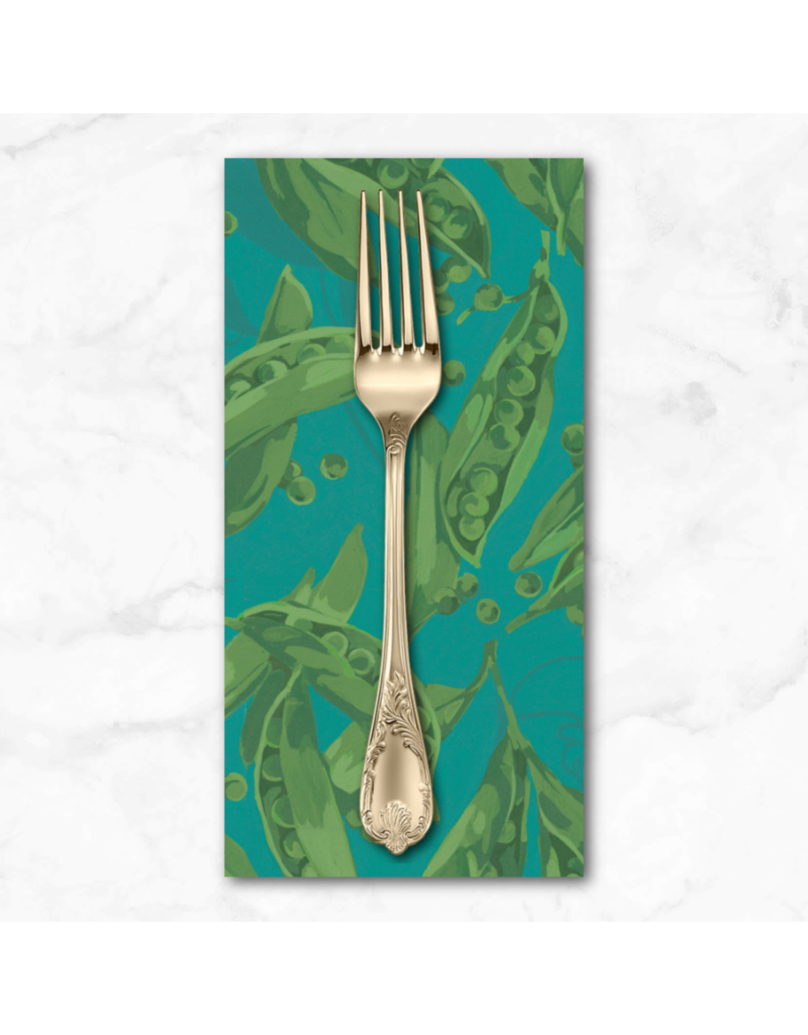 PD's Martha Negley Collection Garden, Sweet Pea in Teal, Dinner Napkin