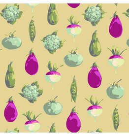 Martha Negley Garden, Veggie Dot in Gold, Fabric Half-Yards