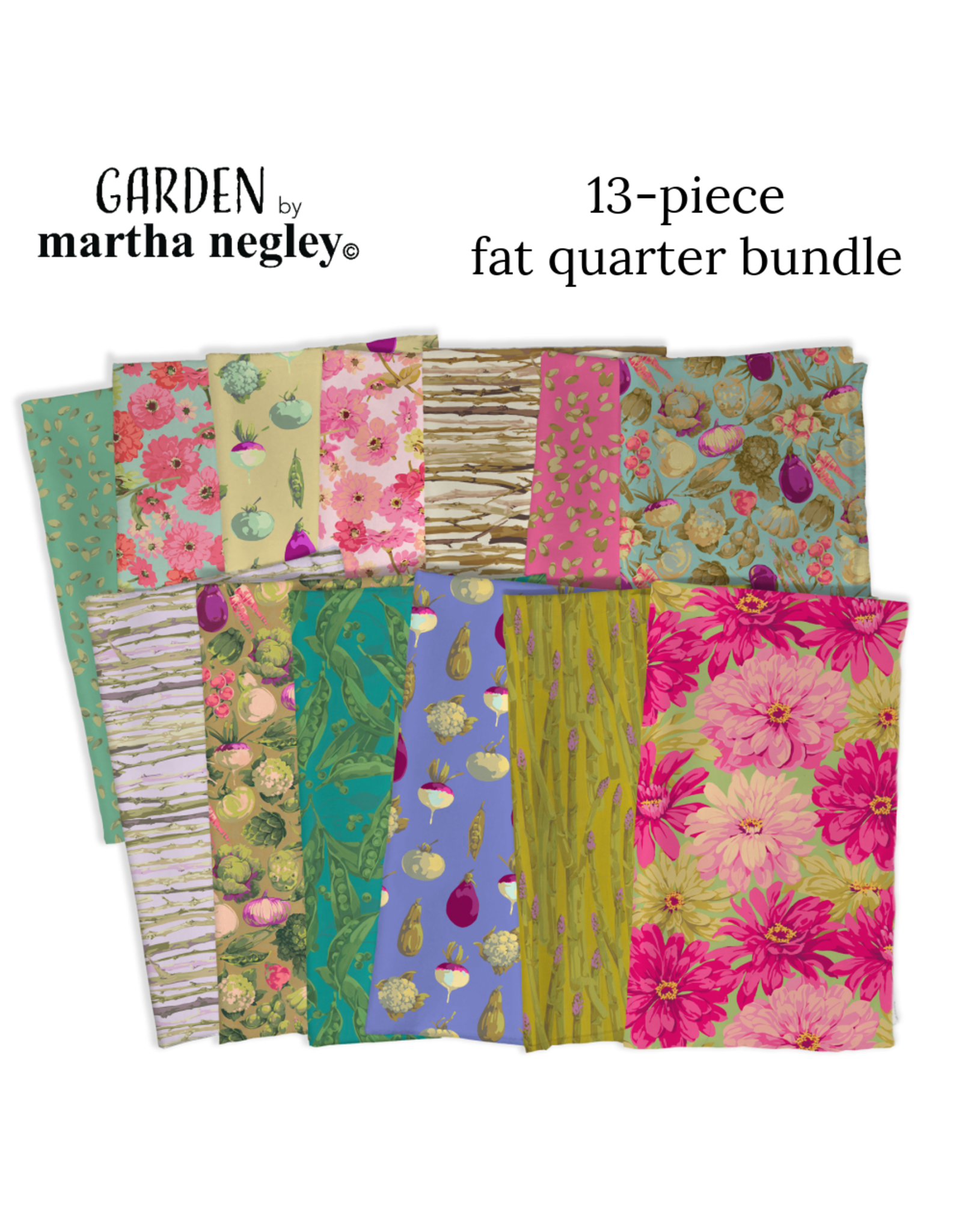 Martha Negley Garden, Fat Quarter Bundle containing 13 pcs.