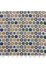 Japan Import Senyo Japan, Art Nouveau Plates in Multi, Fabric Half-Yards