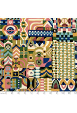 Alexander Henry Fabrics Chamomile Garden, Chamomile Mosaic in Chamomile, Fabric Half-Yards
