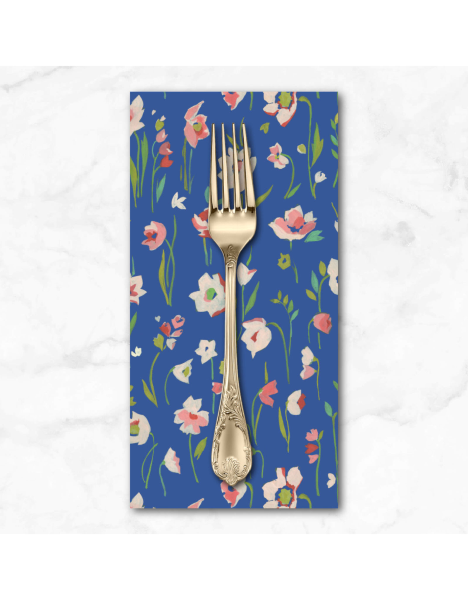 PD'S Free Spirit Collection Parterre, Woodland Blooms in Blue, Dinner Napkin