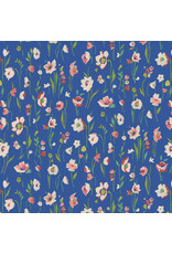Free Spirit Parterre, Woodland Blooms in Blue, Fabric Half-Yards