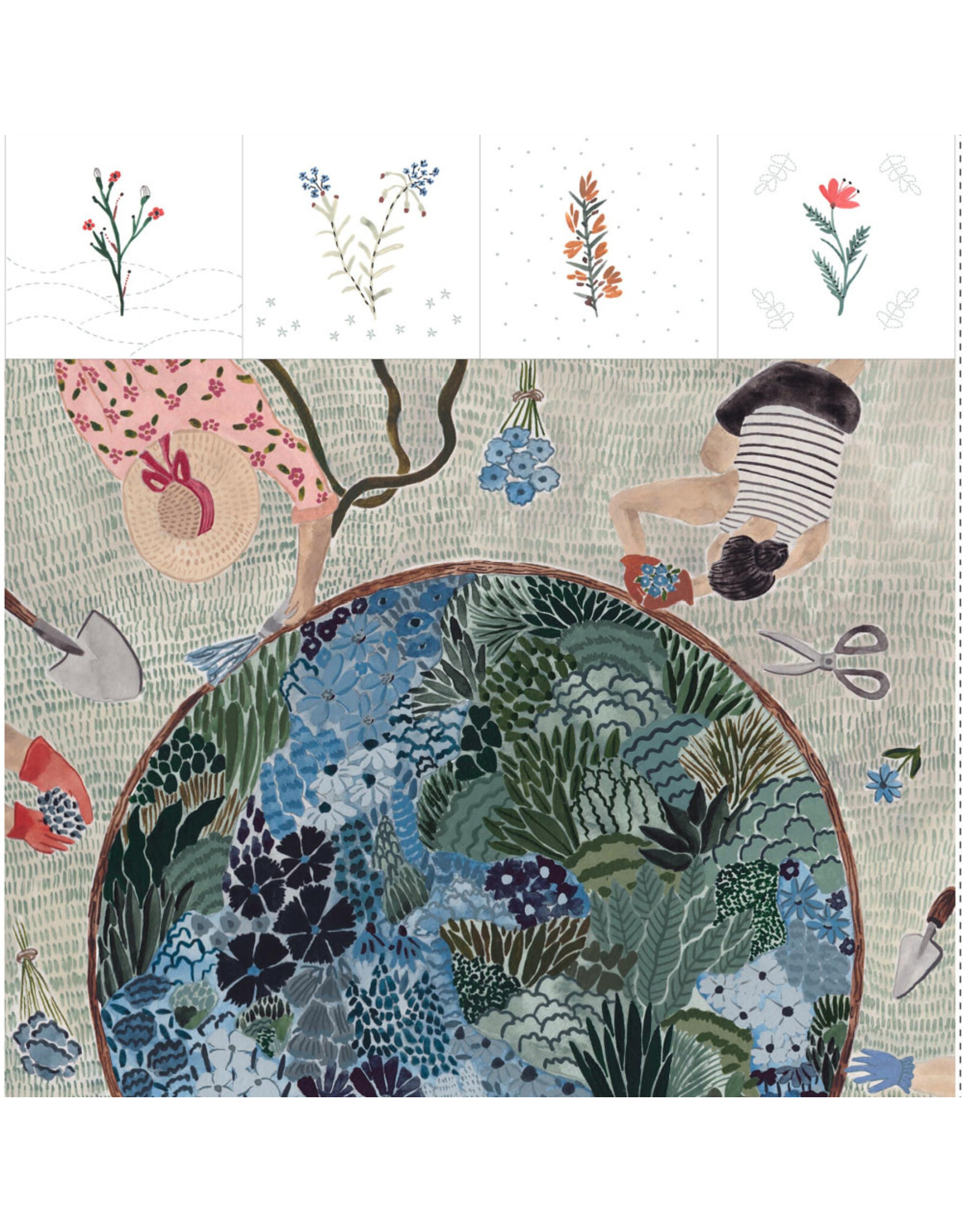 Figo Green World, Garden Panel, 24" Fabric Panel