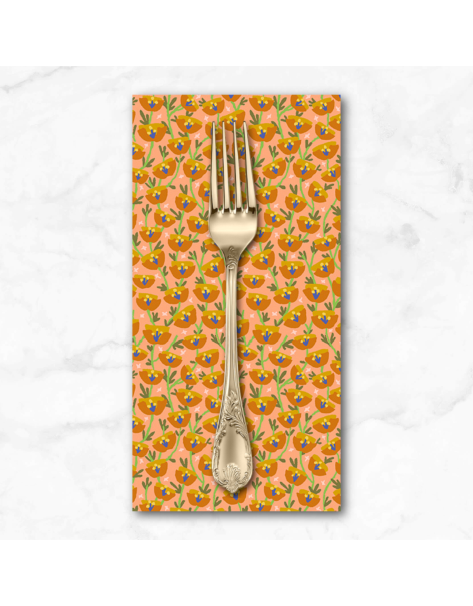 PD's Andover Collection Floral States of America, California Poppy,  Dinner Napkin