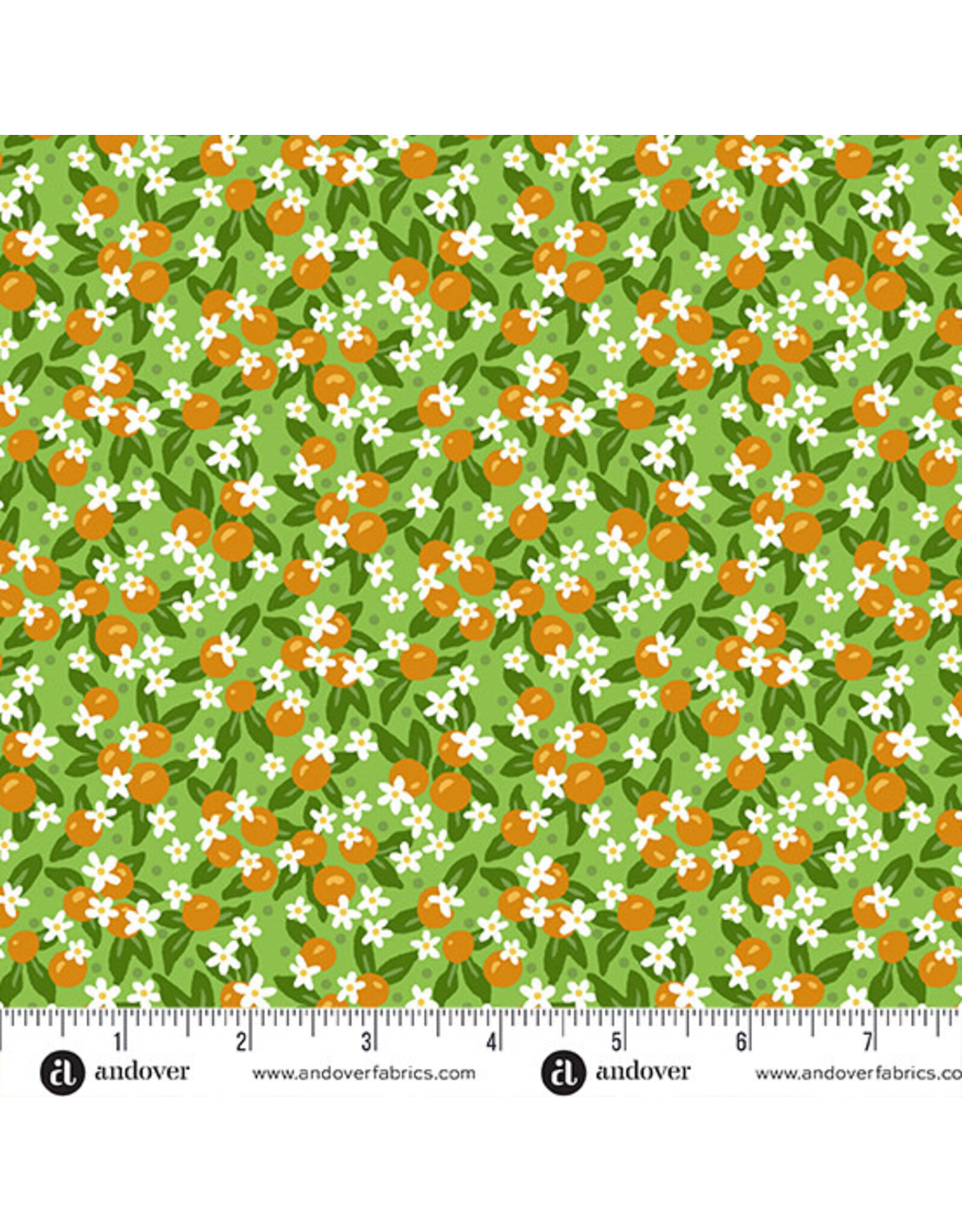 Andover Fabrics Floral States of America, Florida Orange Blossom, Fabric Half-Yards