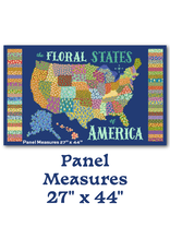 Andover Fabrics Floral States of America, USA Map Panel  27” x 44”